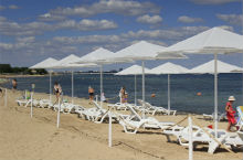 Оборудованный пляж в Заозерном