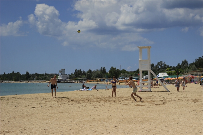 Пляж в Заозерном